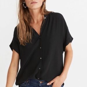 Madewell Central Drapey Shirt in True Black